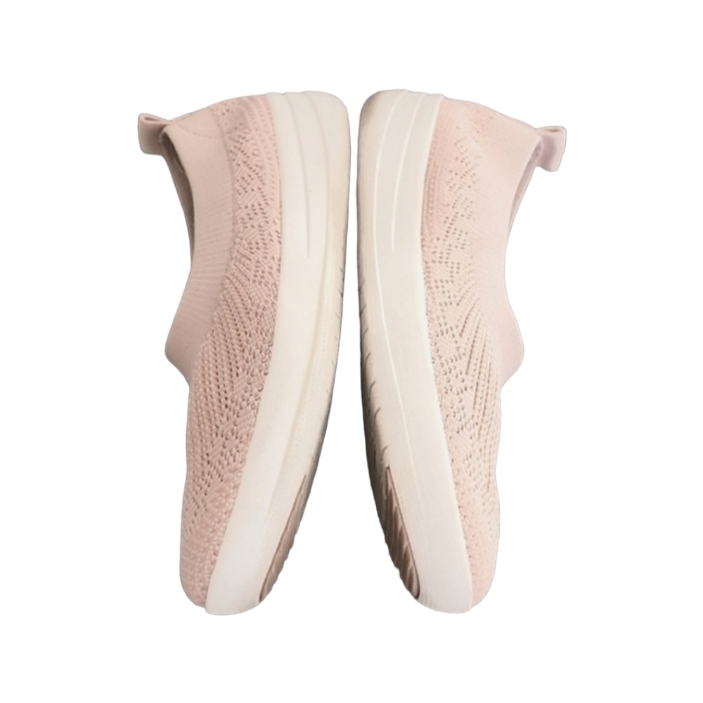 FITFLOP Ballerina Pink Slip On Sneakers 37 6 Blush Knit Woven Plantar Fasciitis - Picture 8 of 15